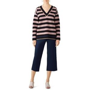 DIANE VON FURSTENBERG  Striped Knit Pullover SMALL